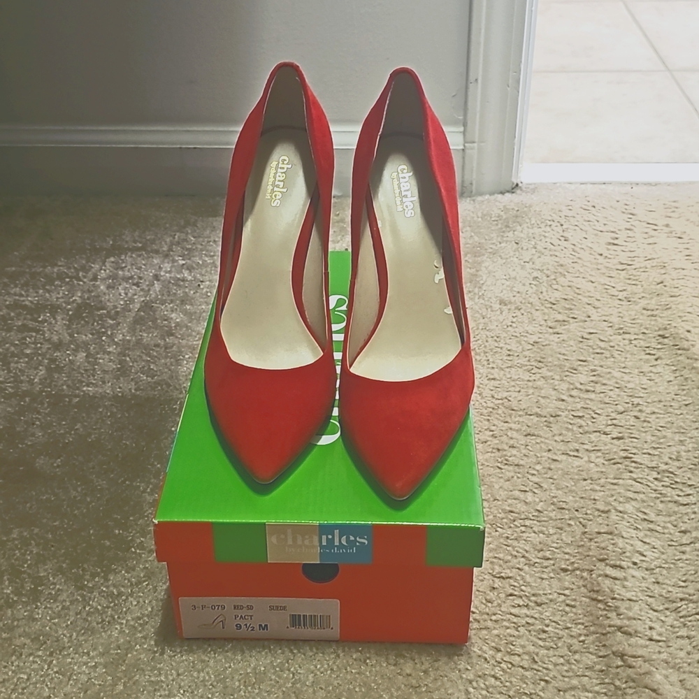 Charles by Charles David Red Suede High Heel